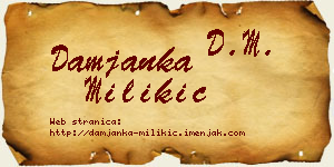 Damjanka Milikić vizit kartica
